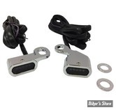 1 - CLIGNOS DRAG SPECIALTIES - LED Handlebar Marker Lights - SOFTAIL 00/14 / DYNA 99/17 / SPORTSTER 96/03 - CORPS : CHROME / CABOCHON : FUME - L22-0230CMENU