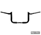 GUIDON 38mm SUR RISERS 25.40MM - HAUTEUR : 25.40CM / 10" - LA CHOPPERS - Grande Prime Ape Hanger - 38MM / 1"1/2 - FLHX 23UP - NOIR BRILLANT - LA-7376-10B