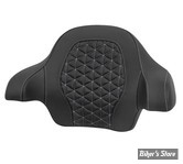 DOSSIER DE TOUR PACK - KING - TOURING 14UP - SADDLEMEN - Roadsofa™ Tri Gripper Tour Pack Backrest Pad - NOIR  / COUTURES : ARGENT - 814-07-21105
