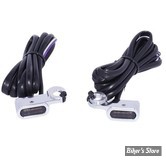 2 - CLIGNOS DRAG SPECIALTIES - LED Handlebar Marker Lights - TOURING 09/16 / FLSS 16/17 / V-ROD 09/17 - CORPS : CHROME / CABOCHON : FUME - L22-0229DCME