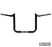 GUIDON 38mm SUR RISERS 25.40MM - HAUTEUR : 35.50CM / 14" - LA CHOPPERS - Grande Prime Ape Hanger - 38MM / 1"1/2 - FLHX 23UP - NOIR BRILLANT - LA-7376-14B