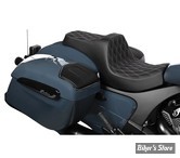 SELLE DUO - INDIAN CHALLENGER 2020UP / CHIEFTAIN 2025UP -  DRAG SPECIALTIES - PREDATOR III 2-UP SEAT - POSITION AVANCEE DE 1" - DOUBLE DIAMOND - NOIR / COUTURES : SILVER - 4718C