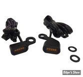 1 - CLIGNOS DRAG SPECIALTIES - LED Handlebar Marker Lights - SOFTAIL 00/14 / DYNA 99/17 / SPORTSTER 96/03 - CORPS : NOIR / CABOCHON : ORANGE - L22-0230MBAENU