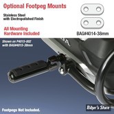 KIT SUPPORTS DE REPOSE-PIEDS AUTOROUTE - HONDA GOLDWING 2018/2020 - NATIONAL CYCLE : SUPPORTS -  AMPLITUDE : 38MM - SILVER - BAG#4014-38MM