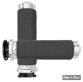 POIGNEES - AVON - MEMORY FOAM GRIPS - INDIAN 18UP - 1" - NOIR / CHROME - IN-TO-MF-63A-CH