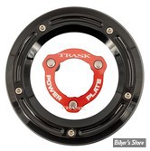 ECLATE I - PIECE N° 25A - COUVERCLE D EMBRAYAGE - TOURING  FLHTCUL/FLHTKL 17UP - TRASK - AVEC POWER PLATE - FINITION : NOIR / POWER PLATE : ROUGE - TM-0051-BK-RD