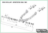  ECLATE O - PIÈCE N° 00 - ECLATE DES PIECES DE BRAS OSCILLANT - SPORTSTER 1954 / 1981