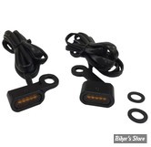 1 - CLIGNOS DRAG SPECIALTIES - LED Handlebar Marker Lights - SPORTSTER 14/22 - CORPS : NOIR / CABOCHON : ORANGE - L22-0231MBAENU