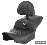 - SELLE SADDLEMEN - ROADSOFA™ HC - TOURING 2023UP - NOIR / COUTURES : BLANCHES - AVEC DOSSIER - 823-07-189B6