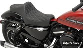 SELLE DRAG SPECIALTIES -  PREDATOR III SEAT - SPORTSTER 04/22  - DOUBLE DIAMOND - NOIR / COUTURES : ARGENT - 0804-0735