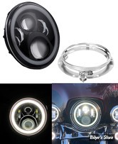 7" - OPTIQUE CUSTOM DYNAMICS  - LED - Halo Headlamp with Touring Adapter - TOURING 94/13 / FLD 12/16 - NOIR - CD-7-13-B