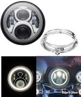 7" - OPTIQUE CUSTOM DYNAMICS  - LED - Halo Headlamp with Touring Adapter - TOURING 94/13 / FLD 12/16 - CHROME - CD-7-13-C