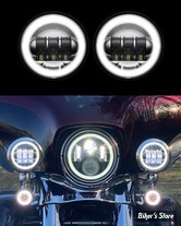 4" 1/2 - OPTIQUE LED - CUSTOM DYNAMICS - CUSTOM DYNAMICS® 4.5" MOTORCYCLE LED PASSING LAMPS WITH WHITE HALO - chrome - CD-45-C