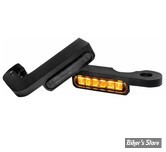 1 - CLIGNOS HEINZ BIKES - STRIPES BELOW BAR TURN SIGNAL - DYNA 91/17  - 1 FONCTION - CORPS NOIR / CABOCHON FUME - HBTS-FX96
