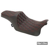 SELLE DRAG SPECIALTIES - PREDATOR III SEAT - TOURING 08UP - DOUBLE DIAMOND / NOIR / COUTURES : ROUGE - 0801-1116