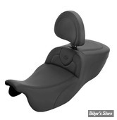 SELLE SADDLEMEN - ROADSOFA™ - FLTRT 23/25 / FLRT 15/25 - EXTENDED REACH - AVEC DOSSIER PILOTE - LISSE / FINITION : NOIR - 815-07-188BR