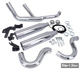 ECHAPPEMENT MCJ REGLABLE - SOFTAIL MILWAUKEE EIGHT FXBBS / FXLRS / FXST - 2 en 2 ROYAL 90 BIG SHORT - FINITION : CHROME / PARES CHALEUR : LISSE / CHROME