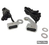 1 - CLIGNOS DRAG SPECIALTIES - LED Handlebar Marker Lights - TOURING 09/16 / SOFTAIL 15/23 - CORPS : CHROME / CABOCHON : FUME - L22-0232CMENU