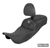 - SELLE SADDLEMEN - ROADSOFA SEAT - Tri Gripper Extended Reach - TOURING 08UP - NOIR / COUTURES : BLANCHES - AVEC DOSSIER - 808-07B-211B6