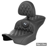 - SELLE SADDLEMEN - ROADSOFA CF STYLE LS Lattice Stitch - TOURING 2023UP - NOIR CARBON FIBER / COUTURES : ARGENT - AVEC DOSSIER - 823-07-206B5