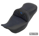 - SELLE SADDLEMEN - ROADSOFA™ DS SEAT - TOURING 08UP - NOIR / COUTURES : BLEU - 808-07B-20801