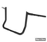 GUIDON 32mm SUR RISERS 25.40MM - HAUTEUR : 35.40CM / 14" - MAGNUM - Viking Handlebar - Bagger  32MM / 1 1/4" - FLHX 23UP - NOIR BRILLANT - 4HB-2414