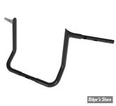 GUIDON 32mm SUR RISERS 25.40MM - HAUTEUR : 40.00CM / 16" - MAGNUM - Viking Handlebar - Bagger  32MM / 1 1/4" - FLHX 23UP - NOIR BRILLANT - 4HB-2416