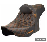 - SELLE DRAG SPECIALTIES - Pro Series SDC - TOURING 2023UP - FINITION : NOIR - COUTURES : ORANGE - ANTIDERAPANTE - SC82307DB3