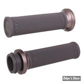 POIGNEES - INDIAN TBW 2018UP - ODI - Lock-On Ruffian Street Grips for Indian - 1" - NOIR / GUN METAL - V30ITWH-H