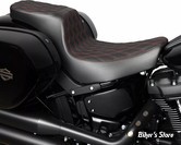 SELLE DUO - SOFTAIL FXLR / FLSB 18UP - DRAG SPECIALTIES - DOUBLE PERFORMANCES - PREDATOR - NOIR - COUTURES: ROUGE - DOUBLE DIAMOND - 4688D