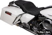 SELLE DRAG SPECIALTIES - FREEDOM TOURING SEAT - TOURING 99/07 - DOUBLE DIAMOND NOIR / COUTURES : ARGENT - 08011506-4676C