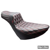 - SELLE DUO - SPECIAL GRANDES JAMBES - SOFTAIL FXLR / FXLRS / FLSB - LE PERA - TAILWHIP DADDY LONG LEGS - NOIR / COUTURES : ROUGE - LYR-580DLDD-R01