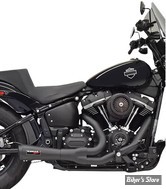 ECHAPPEMENT - BASSANI - SOFTAIL FXFB / FLFB / FXLR/S/ST / FLSL / FXST / FXBB - The Ripper Short Road Rage 2-into-1 Exhaust System - NOIR - 1S73B