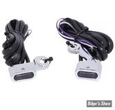 2 - CLIGNOS DRAG SPECIALTIES - LED Handlebar Marker Lights - TOURING 09/16 / SOFTAIL 15/23 - CORPS : CHROME / CABOCHON : FUME - L22-0232DCME
