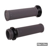 - POIGNEES -  ODI - RUFFIAN V-TWIN LOCK-ON™ GRIP SET - TIRAGE ELECTRONIQUE - CAOUTCHOUC : GRAPHITE / COLLIER : NOIR - V30HTWH-B