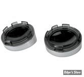 CASQUETTES DE CLIGNOTANTS TYOE VISIÈRE AVEC CABOCHON - DRAG SPECIALTIES - CERCLAGE : CHROME / CABOCHON : MIROIR FUME - L22-6828MC