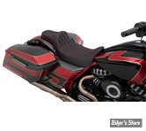 SELLE DRAG SPECIALTIES - TOURING 08UP - PREDATOR III 2UP SEAT - EXTENDED REACH - DOUBLE DIAMOND - VINYL / COUTURE : ROUGE - 0801-1262