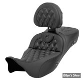 - SELLE CHAUFFANTE SADDLEMEN - ROADSOFA CF STYLE LS SEAT - EXTENDED REACH - TOURING 08UP - CARBON FIBER NOIR / COUTURES : NOIR - AVEC DOSSIER - 808-07B-207C0
