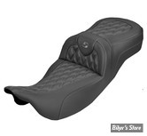 SELLE DUO SADDLEMEN - ROADSOFA LATICE STICH - Extended Reach - CARBON FIBER - TOURING 08/25 - NOIR/COUTURES GRISES - 808-07B-20702