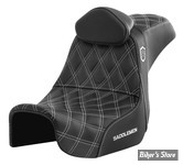 -  SELLE SADDLEMAN - DYNA 06/17 - SEAT PRO SERIE SDC GRIPPER - AVEC DOSSIER PILOTE - DOUBLE DIAMOND - NOIR  / COUTURES BLANCHES - SC80604WHIRT