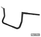 GUIDON 32mm SUR RISERS 25.40MM - HAUTEUR : 35.50CM / 14" - MAGNUM - Crusader Square Top Handlebar - 32MM / 1 1/4" - FLHX 23UP - NOIR BRILLANT - 4HB-2814