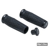 POIGNEES STANDARD - ∅ 7/8" / 22MM - KURYAKYN - UNIVERSAL GRIPS HEX - 7/8" - COULEUR : NOIR / NOIR SATIN - KUR5929