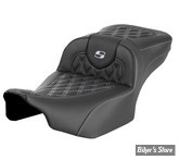 - SELLE SADDLEMEN - ROADSOFA LS  LATTICE STITCH ALLONGEE - EXTENDED REACH SEAT - TOURING 2023UP - NOIR / COUTURES ARGENT - 823-07-18405