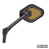 RETROVISEUR - DRAG SPECIALTIES / GILLES TOOLING - ADJUSTABLE MIRROR - TIGE COURTE - NOIR / OR - CÔTÉ : GAUCHE - M03-06-L-BDG