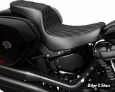 SELLE DUO - SOFTAIL FXLR / FLSB 18UP - DRAG SPECIALTIES - DOUBLE PERFORMANCES - PREDATOR - NOIR - COUTURES: GRISE - DOUBLE DIAMOND - 4688C