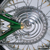 FREIN A TAMBOUR CUSTOM - ARRIERE - KUSTOM TECH - HYDRAULIC REAR DRUM BRAKE WITH CHROME FINS - CHROME - 03-051