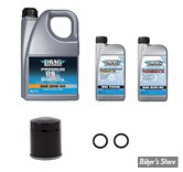 - Kit vidange complet - 20W50 SYNTHETIQUE - TOURING 86/98 - DRAG SPECIALTIES - FILTRE A HUILE : NOIR 