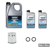 - Kit vidange complet - 20W50 SYNTHETIQUE - TOURING 86/98 - DRAG SPECIALTIES - FILTRE A HUILE : CHROME