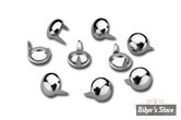  Pions - DECORATIVE ROUND STUDS - DIAMÈTRE : 12,70 MM / 1/2" - NICKEL -  Paquet de 10