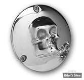 ECLATE I - PIECE N° 25 - COUVERCLE D EMBRAYAGE - OEM 25414-99 - SOFTAIL M8 2018 / TWINCAM 99/17 / TOURING 99/15 - SKULL - CUSTOM CHROME - en alu poli
